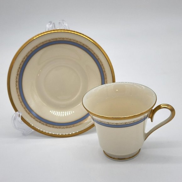 Vintage Lenox Memories Footed Cup and Saucer - Picture 1 of 5
